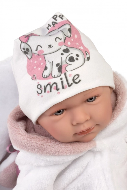 Llorens 74048 NEW BORN - realistisch poppenbaby met geluiden en zacht stoffen lichaam - 42 cm