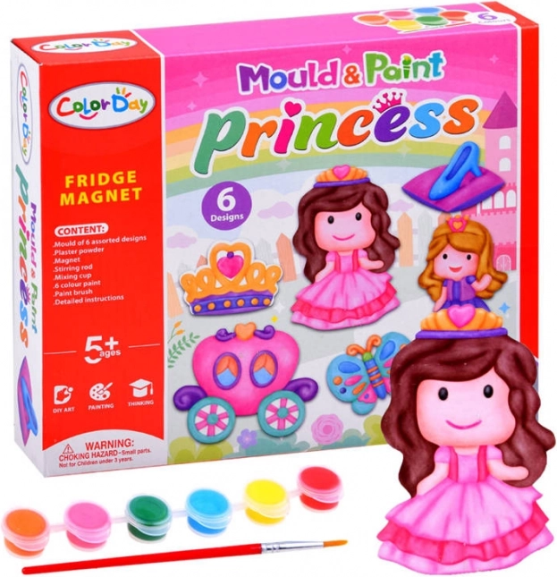 Creative kit for making plaster magnets – princesses