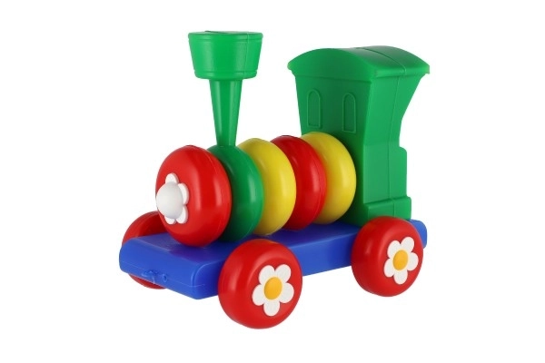 bunter Plastikzug für Kinder mit Ringen