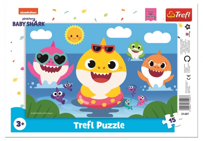 TREFL Puzzle Baby Shark: Vrolijke Haaien 15 stukjes