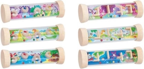 Knikkerlabyrint 2-in-1 – wilde dieren (houten spel GOKI)