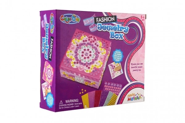 Creatieve set sieradendoosje met mozaïek en accessoires in doos 21x18x5,5cm