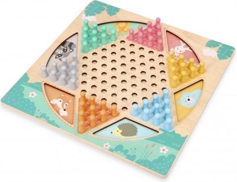 Twee spellen op één houten bord