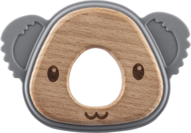 Siliconen houten bijtring Koala, Dove Grey