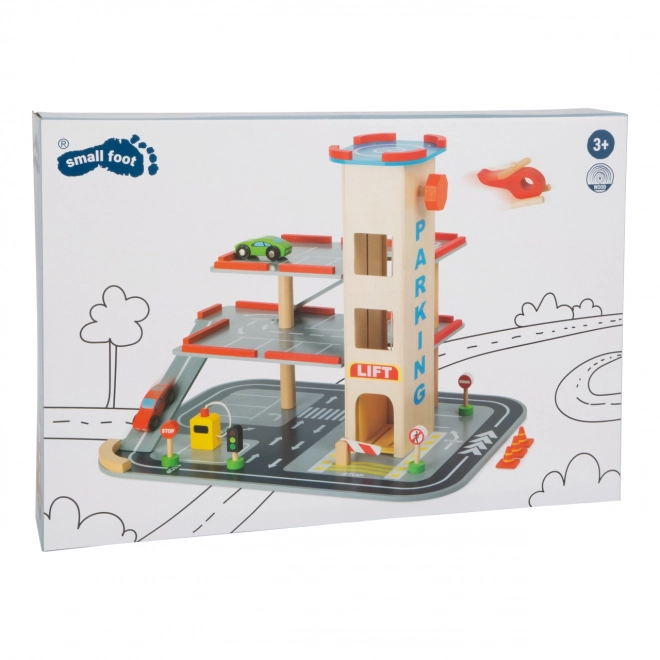 Wooden Parking Garage with Elevator - Small Foot