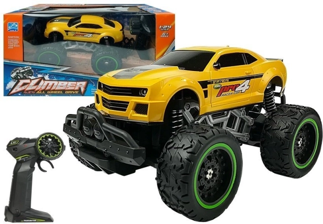 Voiture RC tout-terrain à grandes roues 1:24 – jaune