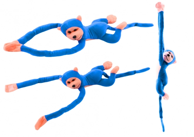 Pluchen mascotte Aap met geluid Blauw 60 cm