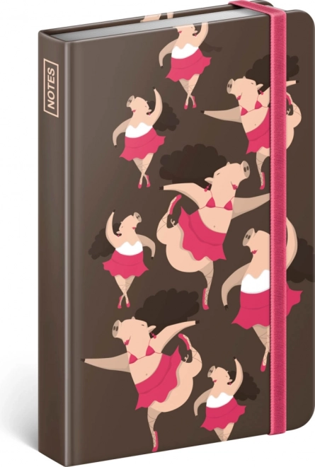 Carnet avec motif de petits cochons dansants Presco Group