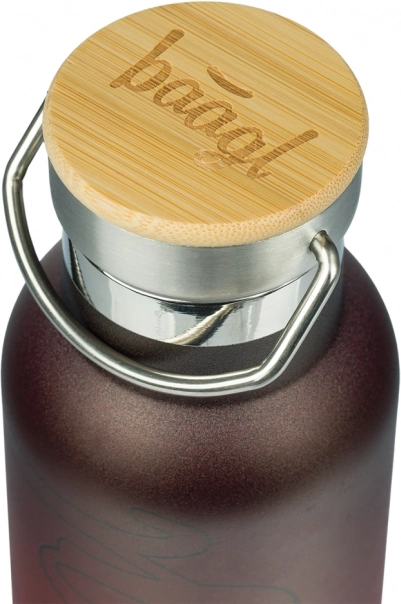 BAAGL Thermosfles met bamboe dop Gradient rood-zwart