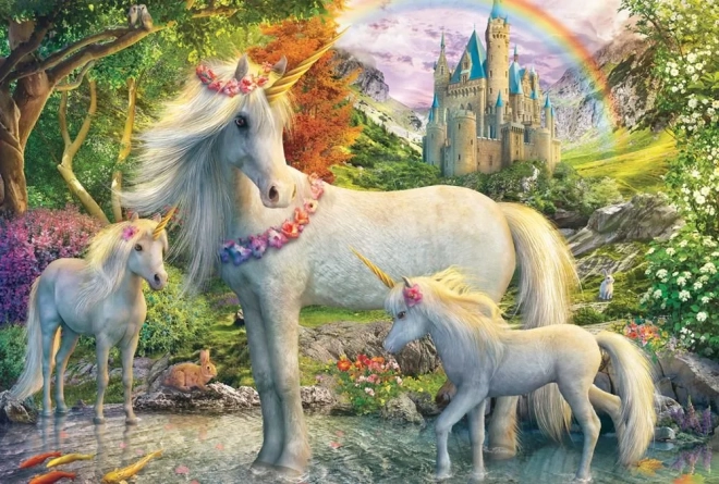 Puzzle Einhorn mit Jungen 200 Teile