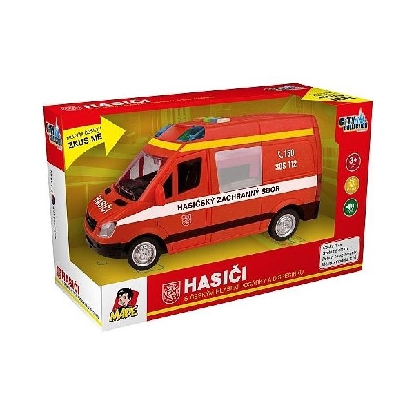 Camion de pompiers à inertie avec voix tchèque