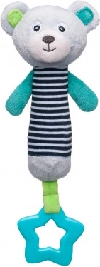 Canpol babies Haltère en peluche à grelot avec anneau de dentition OURSONS gris