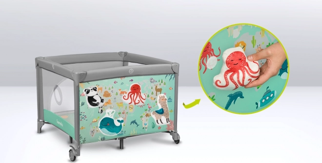 Kinderlaufstall Lionelo Mille graugrün