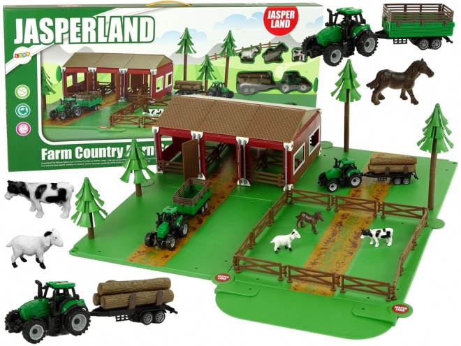 Farm Animal Playset with Tractors