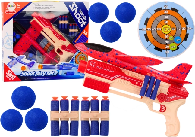 Lanceur de balles en mousse Aircraft Shield Set 5 en 1