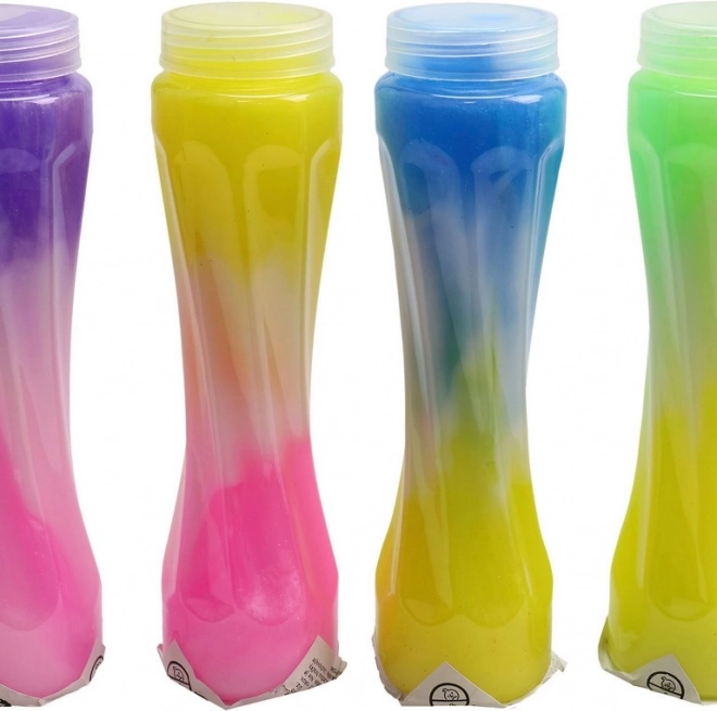Tweekleurige fles Putty mix kleuren 16 cm