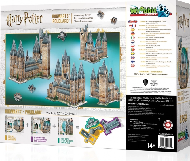 WREBBIT 3D puzzel Harry Potter: Zweinstein, Astronomietoren 875 stukjes