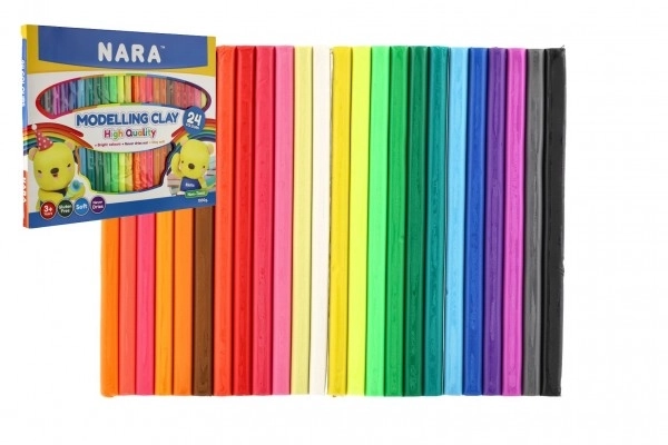 Modeléerklei/Plastiline NARA 1000g 24 stuks in doos 30x25x2cm