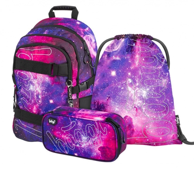 BAAGL 3 SET Skate Galaxy: rugzak, etui, zak