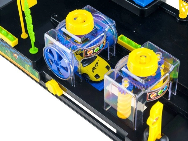 Deux petites voitures de sport dans le coffret