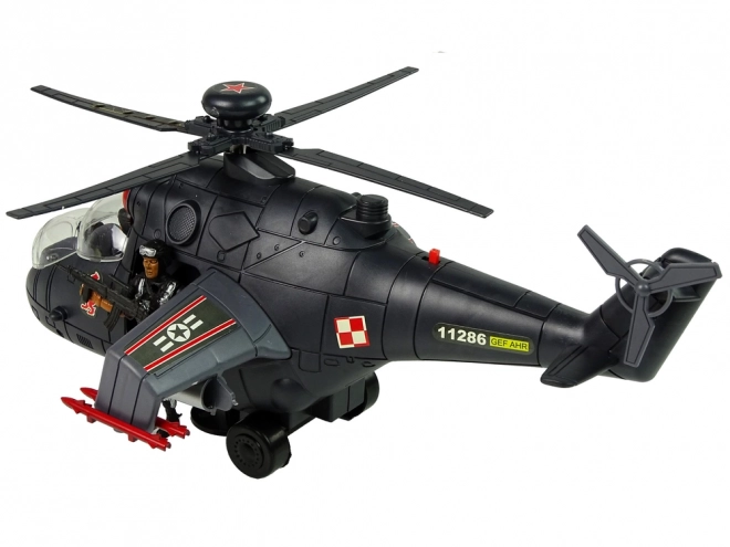 Helicopter with Huge Wings and Light Effects