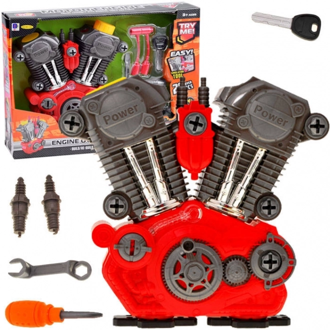Demontabele motor voor kleine monteurs