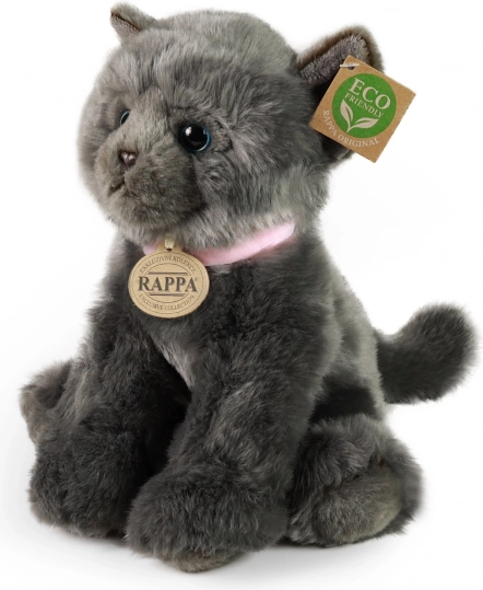 Rappa plush gray cat 25 cm eco-friendly