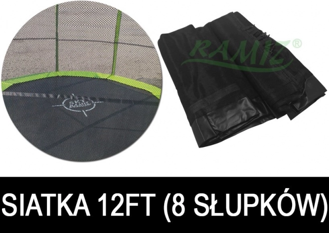 Protective Net for Trampoline SkyRamiz Black 366cm 8 tunnels for posts