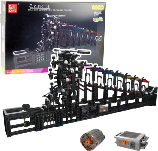 Marble run building kit with electric motor, 2520 pieces