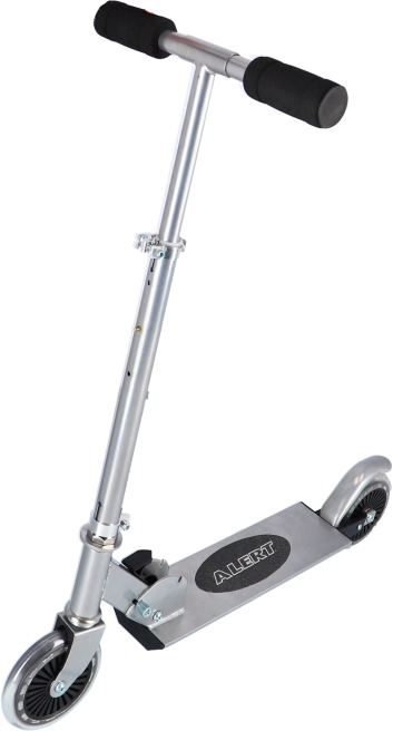 Klappbarer Aluminium-Roller mit Schaumstoffgriffen, Fußbremse und 50 kg Tragfähigkeit