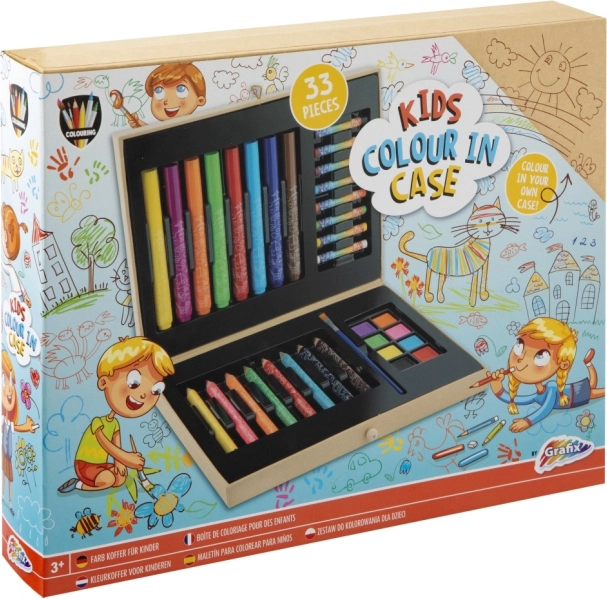 Children's painting kit suitcase, 33 pieces