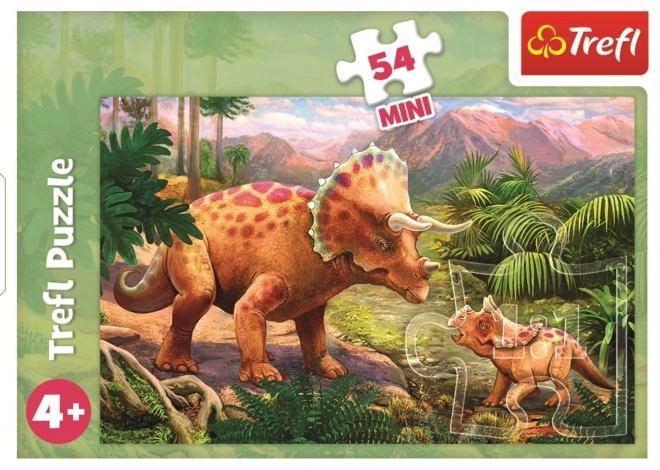 TREFL Puzzel Geweldige Dinosauriërs: Triceratops met Jong 54 Stukken