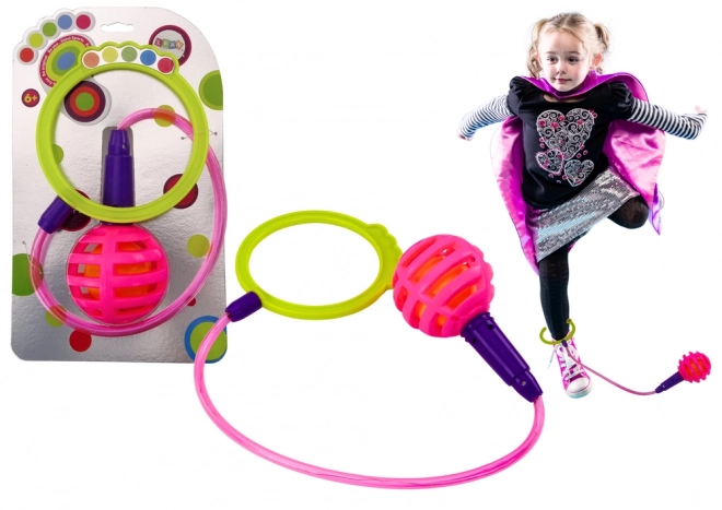 Jumping Skipper Hula Hoop on Foot Pink with LED lights