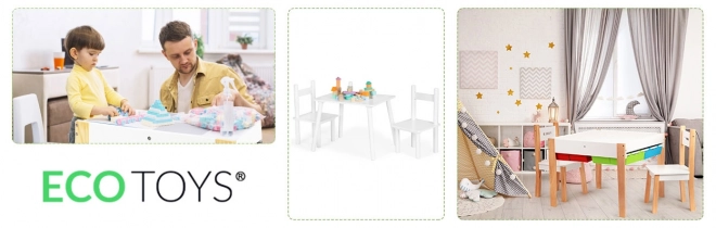Set kinderkamer meubelen Tafel + 2 stoelen