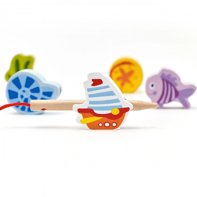 Houten inrijgkralen Zeedieren