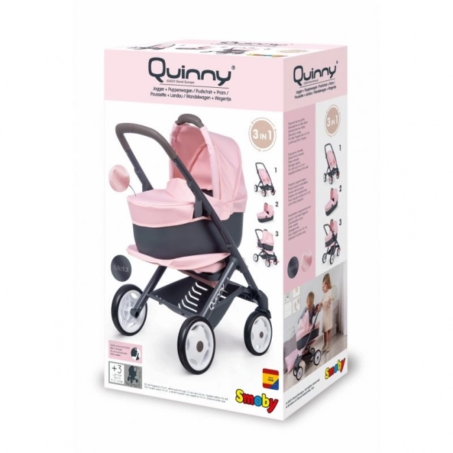 Gecombineerde Maxi Cosi kinderwagen lichtroze voor poppen