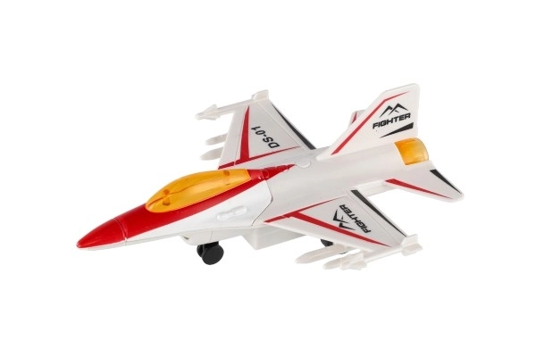 Metall- und Kunststoff-Jäger mit Rückzugsmechanismus 16 cm - Set aus vier farbigen Flugzeugen