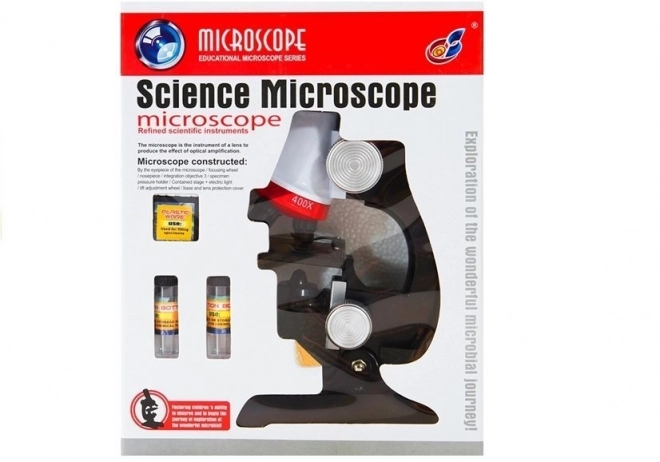 Grote microscoop voor een kleine wetenschapper op batterijen