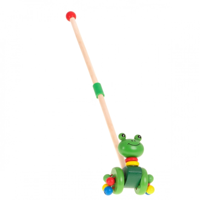 Houten kikker op stok