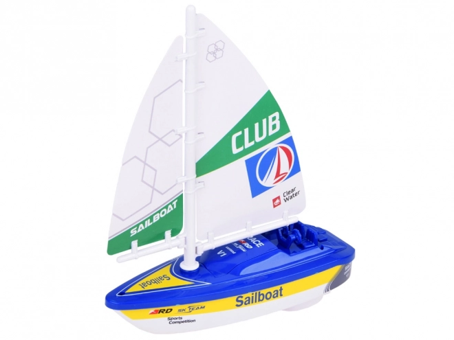 Buntes Wasserboot Segelboot mit Batterien ZA5234 – Blau