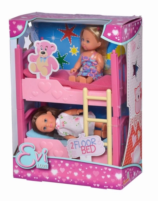 Twee Evičík's met stapelbed en accessoires