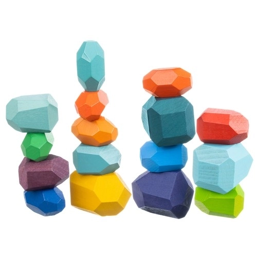 Creatieve houten balansstenen Kruzzel 22475 - set van 16 stuks