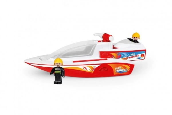 Feuerwehrboot mit Spritzfunktion und Boot Boaties mit Figuren