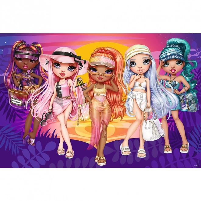 Puzzel 70 stukjes glitters in koffer Glitter Dolls Rainbow High