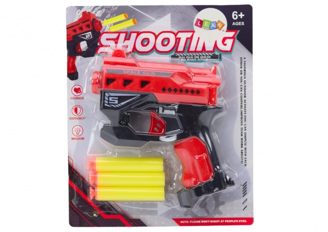 Mini schuimgeweer met zuignappen rood