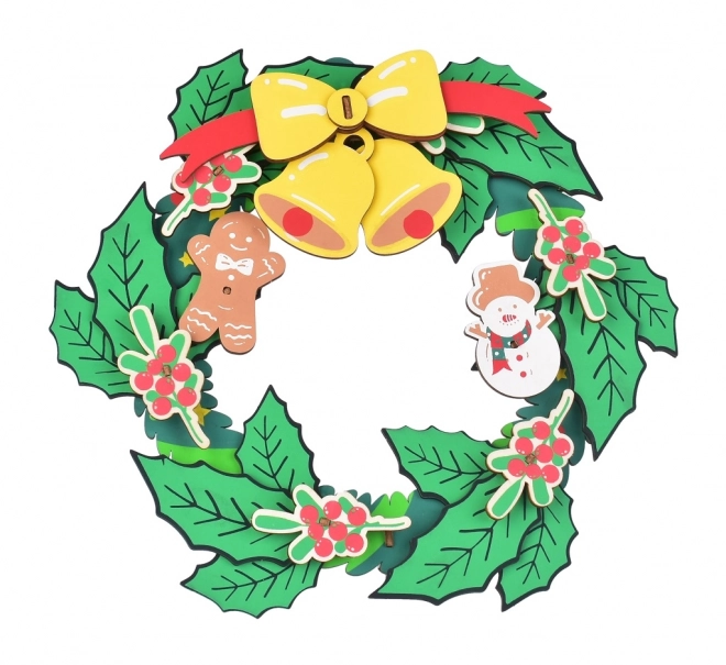 Woodcraft Houten 3D puzzel Kerstkrans
