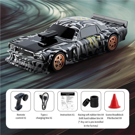 RC driftautootje 1:43 groen met accessoires