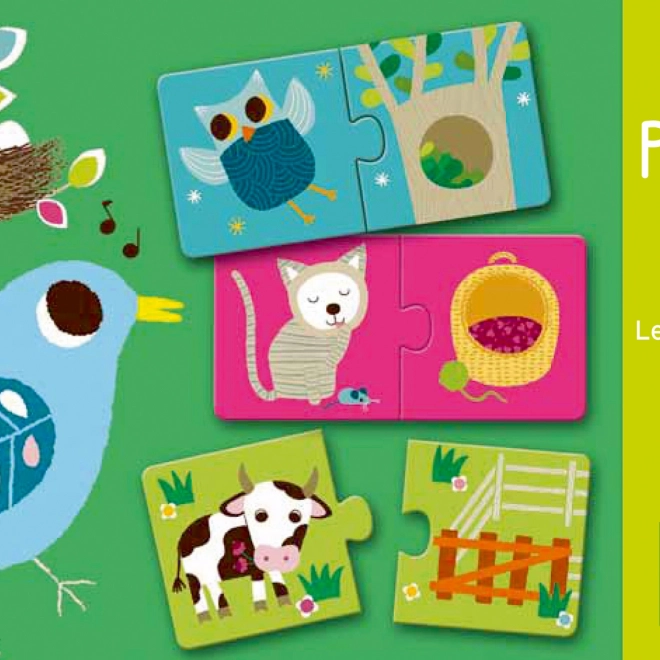 DJECO Puzzle Maison des animaux 12x2 pièces