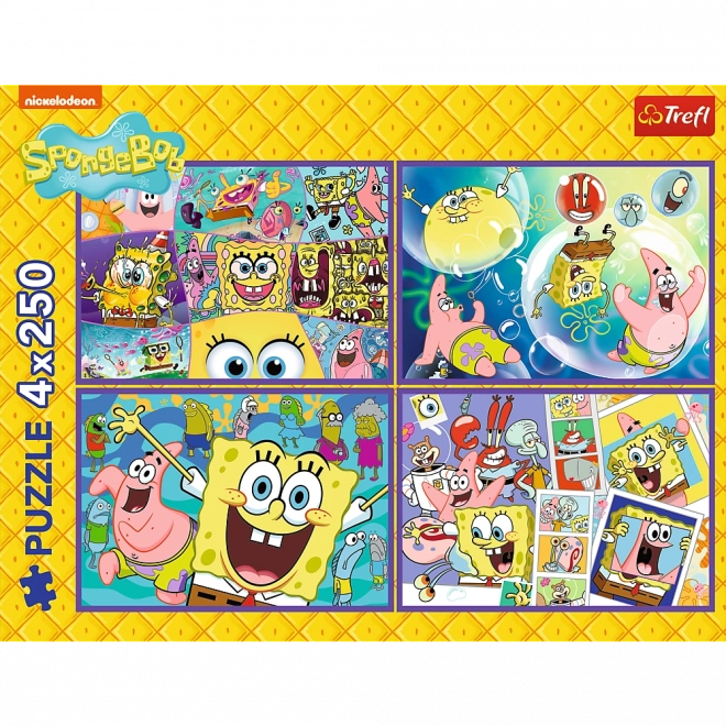 Puzzel 4x250 Gekke Wereld van SpongeBob