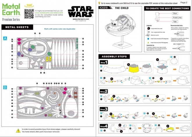 Metal Earth 3D-puzzel Star Wars Mandalorian: Het Kind